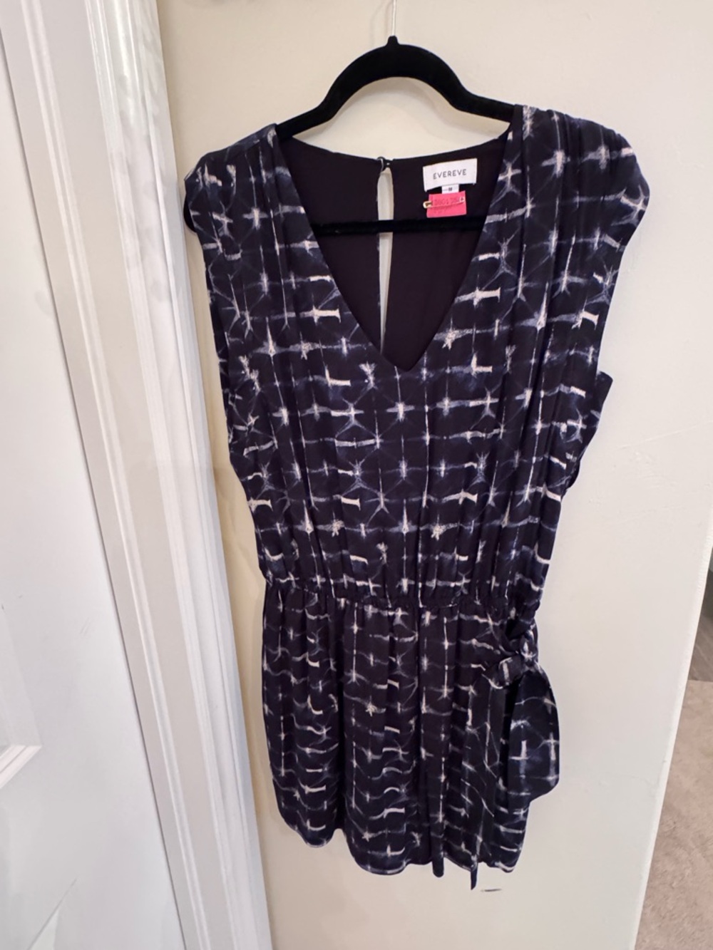 Evereve Black and White Tie-Dye Romper